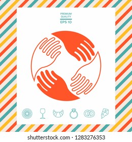 Teamwork Hands. Human connection Logo. Graphic elements for your design
