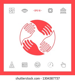 Teamwork Hands. Human connection Logo. Graphic elements for your design