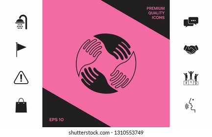 Teamwork Hands. Human connection Logo. Graphic elements for your design