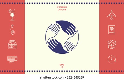Teamwork Hands. Human connection Logo. Graphic elements for your design