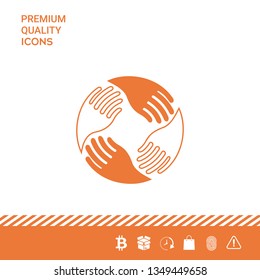 Teamwork Hands. Human connection Logo. Graphic elements for your design