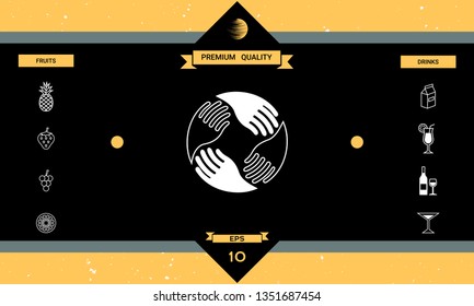 Teamwork Hands. Human connection Logo. Graphic elements for your design