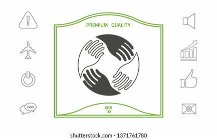 Teamwork Hands. Human connection Logo. Graphic elements for your design