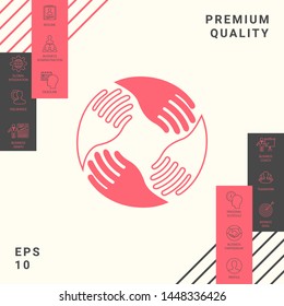 Teamwork Hands. Human connection Logo. Graphic elements for your design