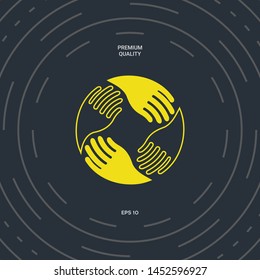 Teamwork Hands. Human connection Logo. Graphic elements for your design