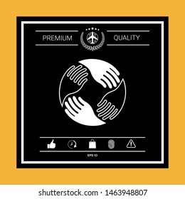 Teamwork Hands. Human connection Logo. Graphic elements for your design