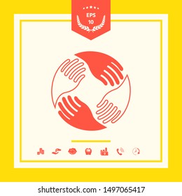 Teamwork Hands. Human connection Logo. Graphic elements for your design