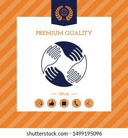 Teamwork Hands. Human connection Logo. Graphic elements for your design