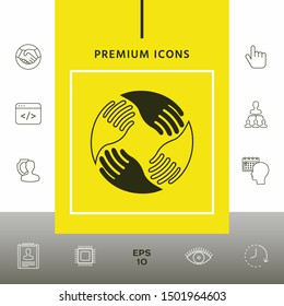 Teamwork Hands. Human connection Logo. Graphic elements for your design