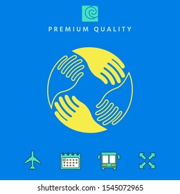 Teamwork Hands. Human connection Logo. Graphic elements for your design