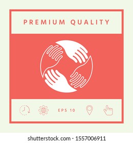 Teamwork Hands. Human connection Logo. Graphic elements for your design