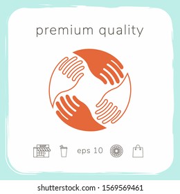 Teamwork Hands. Human connection Logo. Graphic elements for your design