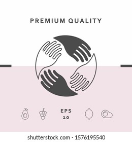Teamwork Hands. Human connection Logo. Graphic elements for your design