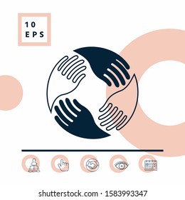 Teamwork Hands. Human connection Logo. Graphic elements for your design