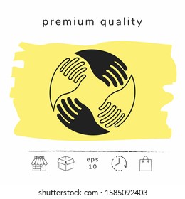 Teamwork Hands. Human connection Logo. Graphic elements for your design