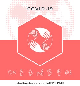 Teamwork Hands. Human connection Logo. Graphic elements for your design