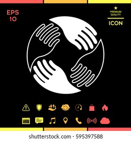 Teamwork Hands. Human connection Logo