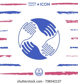 Teamwork Hands. Human connection Logo
