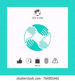 Teamwork Hands. Human connection Logo