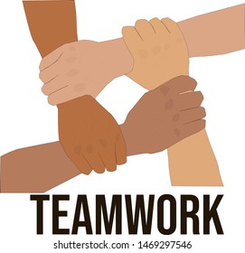 teamwork hands illustration vector design