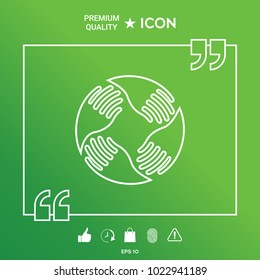 Teamwork Hands Logo. Human connection. Line icon