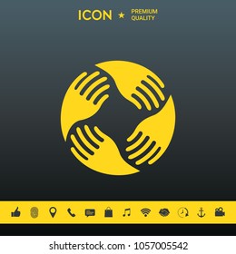 Teamwork Hands Logo. Human connection
