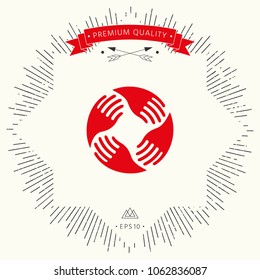 Teamwork Hands Logo. Human connection