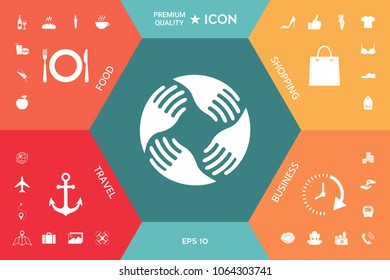 Teamwork Hands Logo. Human connection