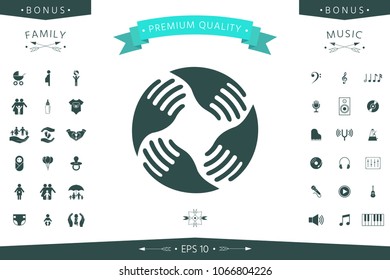 Teamwork Hands Logo. Human connection