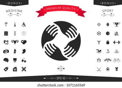Teamwork Hands Logo. Human connection