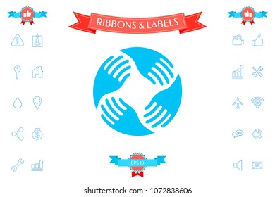 Teamwork Hands Logo. Human connection