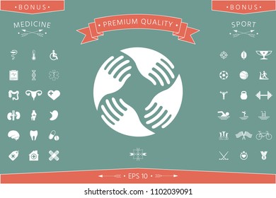 Teamwork Hands Logo. Human connection