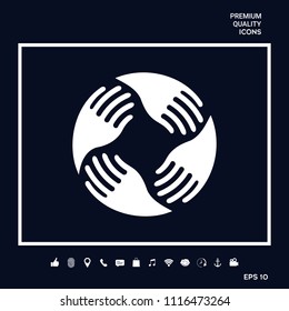 Teamwork Hands Logo. Human connection
