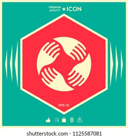 Teamwork Hands Logo. Human connection