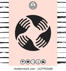 Teamwork Hands Logo. Human connection