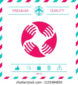 Teamwork Hands Logo. Human connection