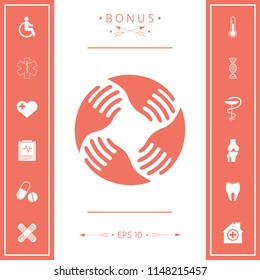 Teamwork Hands Logo. Human connection