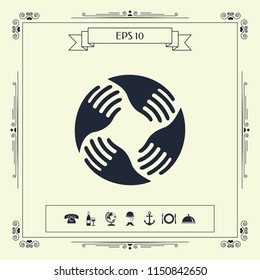 Teamwork Hands Logo. Human connection