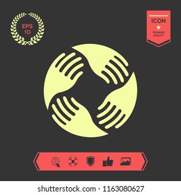 Teamwork Hands Logo. Human connection