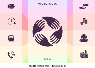 Teamwork Hands Logo. Human connection