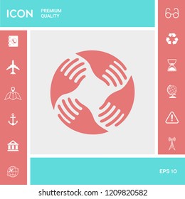 Teamwork Hands Logo. Human connection