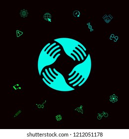 Teamwork Hands Logo. Human connection