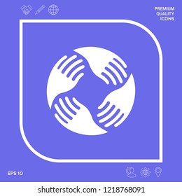 Teamwork Hands Logo. Human connection. Graphic elements for your design