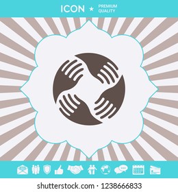 Teamwork Hands Logo. Human connection. Graphic elements for your design