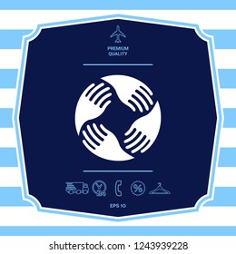 Teamwork Hands Logo. Human connection. Graphic elements for your design