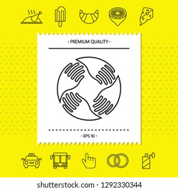 Teamwork Hands Logo. Human connection. Line icon