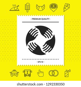 Teamwork Hands Logo. Human connection. Graphic elements for your design