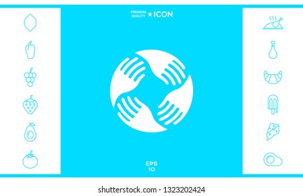 Teamwork Hands Logo. Human connection. Graphic elements for your design