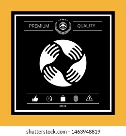 Teamwork Hands Logo. Human connection. Graphic elements for your design