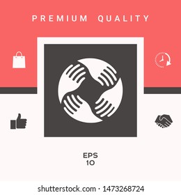 Teamwork Hands Logo. Human connection. Graphic elements for your design